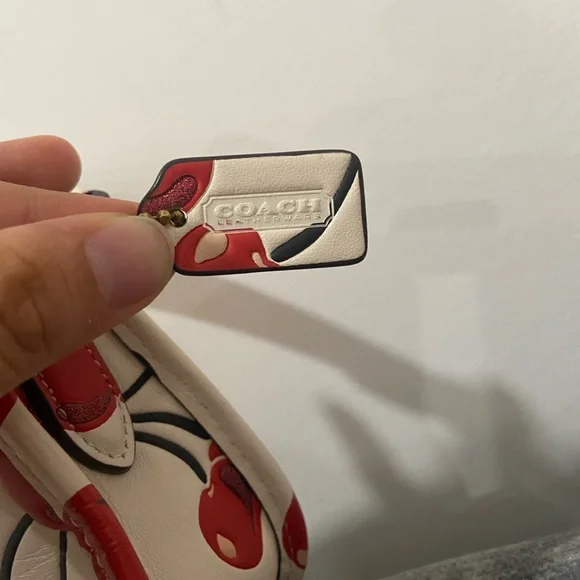 Coach Cherry Pattern Shoulder Bag - Red and Cream - Picture 2 of 7